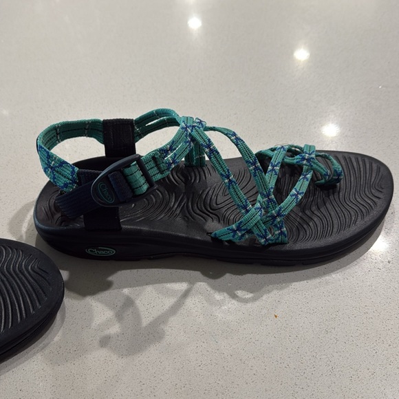 Chaco Women's Sandals - Green and Blue Size 11 - Picture 7 of 9